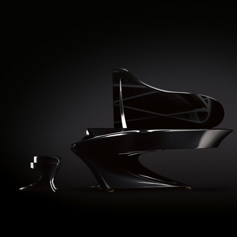 Musician Gergely Bog&aacute;nyi offers a curvaceous take on the traditional grand piano