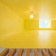 Yellow stairwell detail in Los Angeles ADU