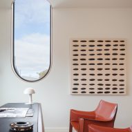 Office detail with oblong window in Los Angeles ADU