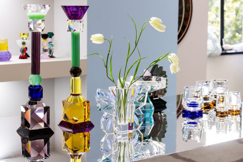 Colourful vases and glassware