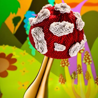 Mushroom-shaped tequila bottle