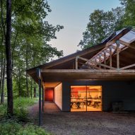 Fallingwater outbuilding renovated into student workshop and studio by Bohlin Cywinski Jackson