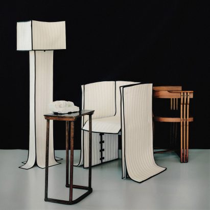 Upholstered furniture with black background