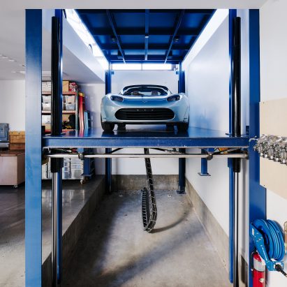 Car lift inside house